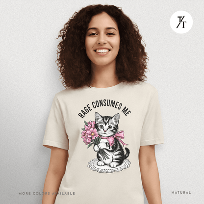 Rage Consumes Me Cat Tee – Cute but Unstable Kitten Shirt