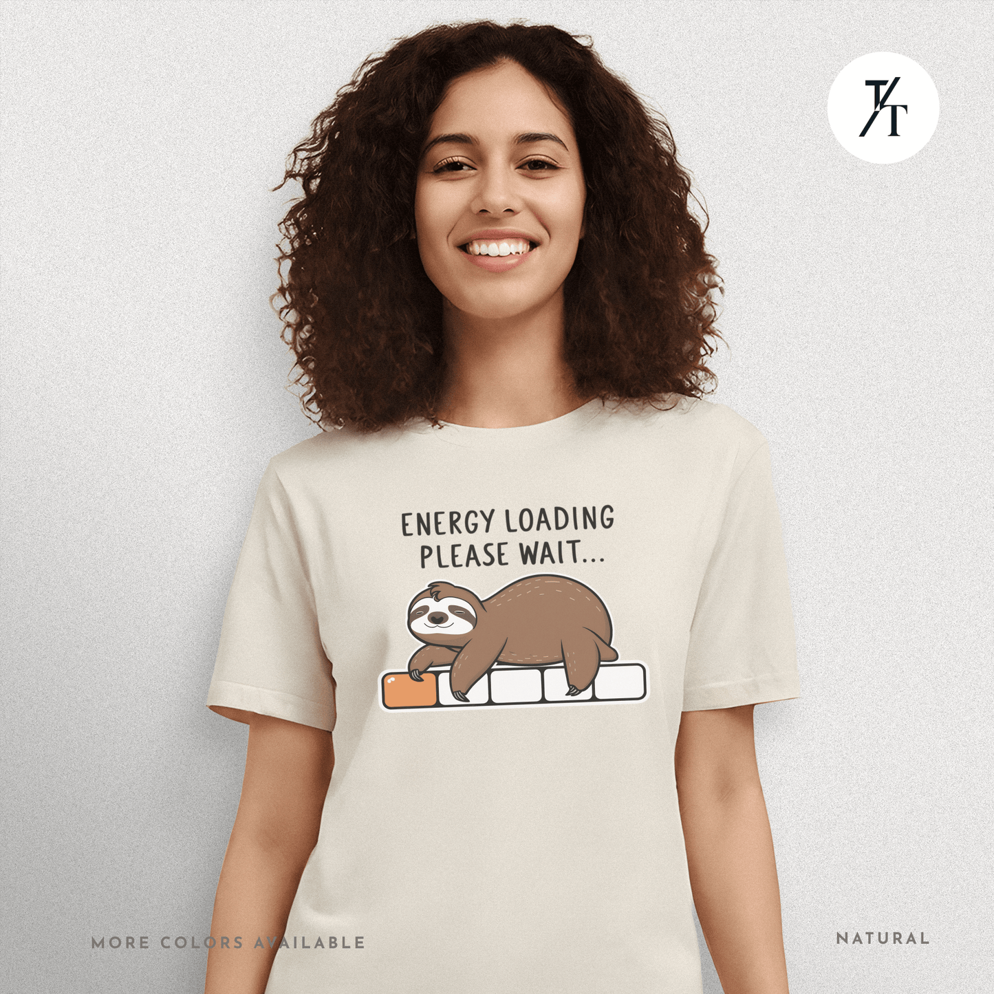 Funny Sloth 'Energy Loading' Graphic Tee