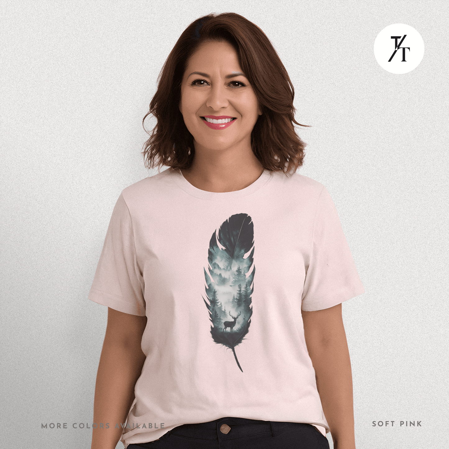 Nature, Feather, Deer Shirt, Nature Shirt, Outdoor - T-Shirt