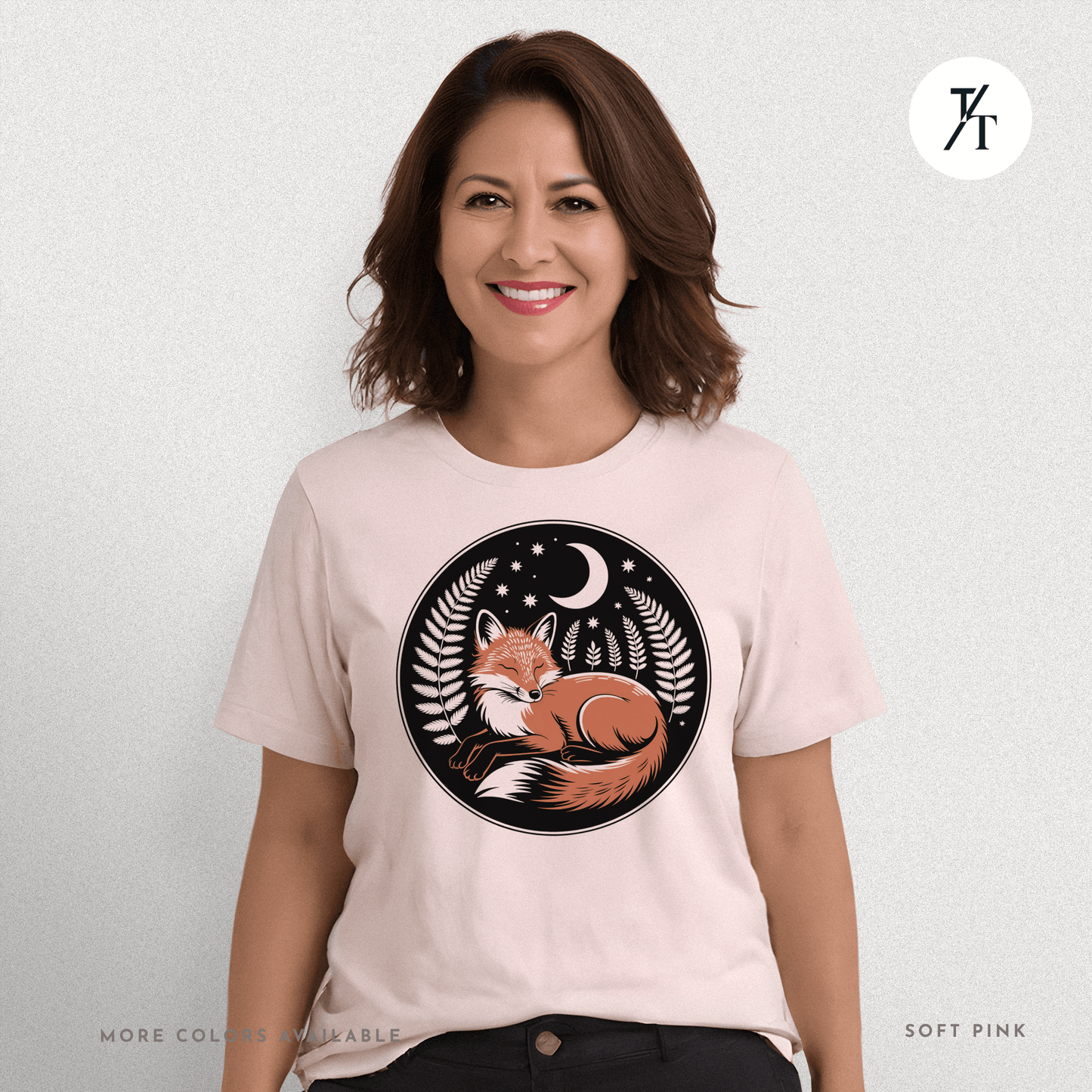 Sleepy Fox Tee – Cozy Woodland Animal Shirt with Nighttime Vibes