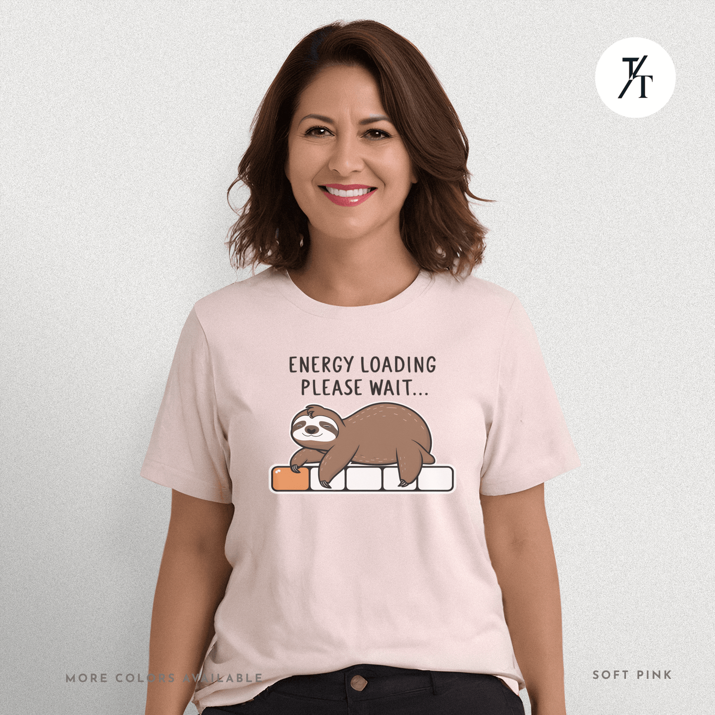 Funny Sloth 'Energy Loading' Graphic Tee