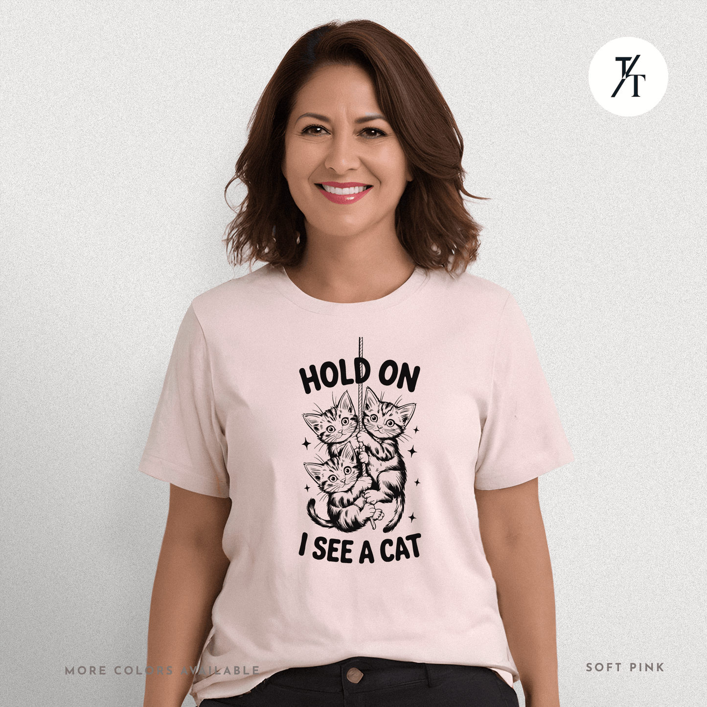 Hold On I See a Cat Tee – Funny Black Cat Spotting Shirt for Feline Fans