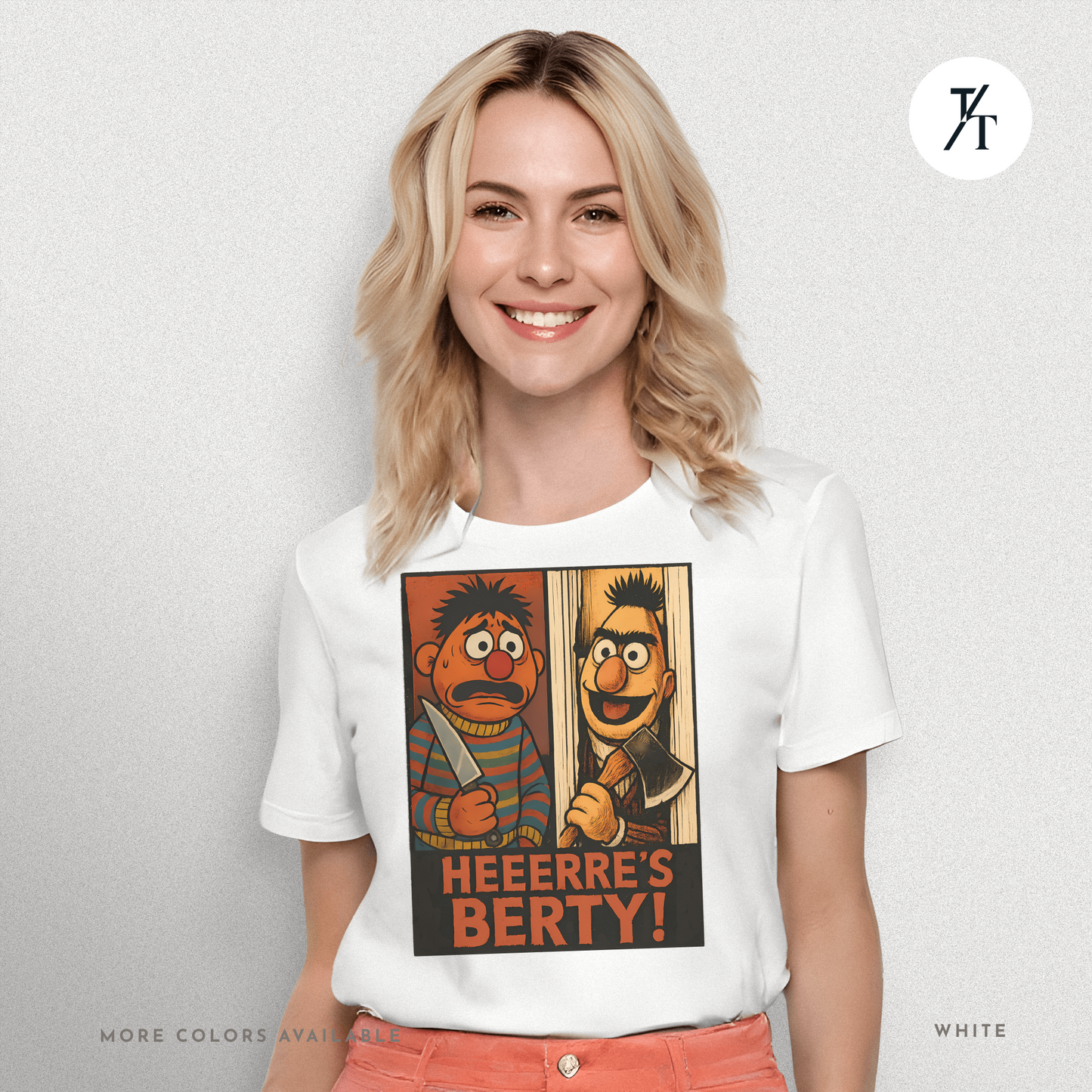 Heeere’s Berty! Tee – Horror Parody Sesame Mashup Shirt