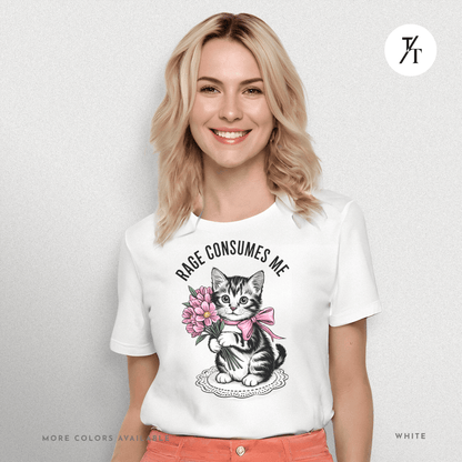 Rage Consumes Me Cat Tee – Cute but Unstable Kitten Shirt
