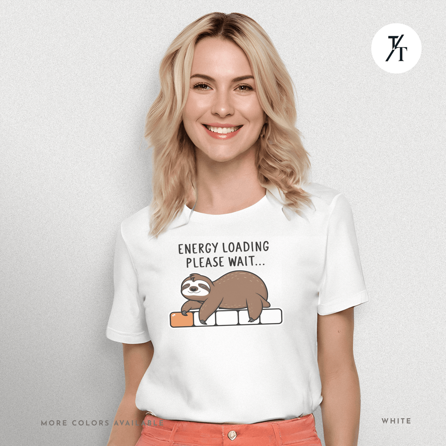 Funny Sloth 'Energy Loading' Graphic Tee