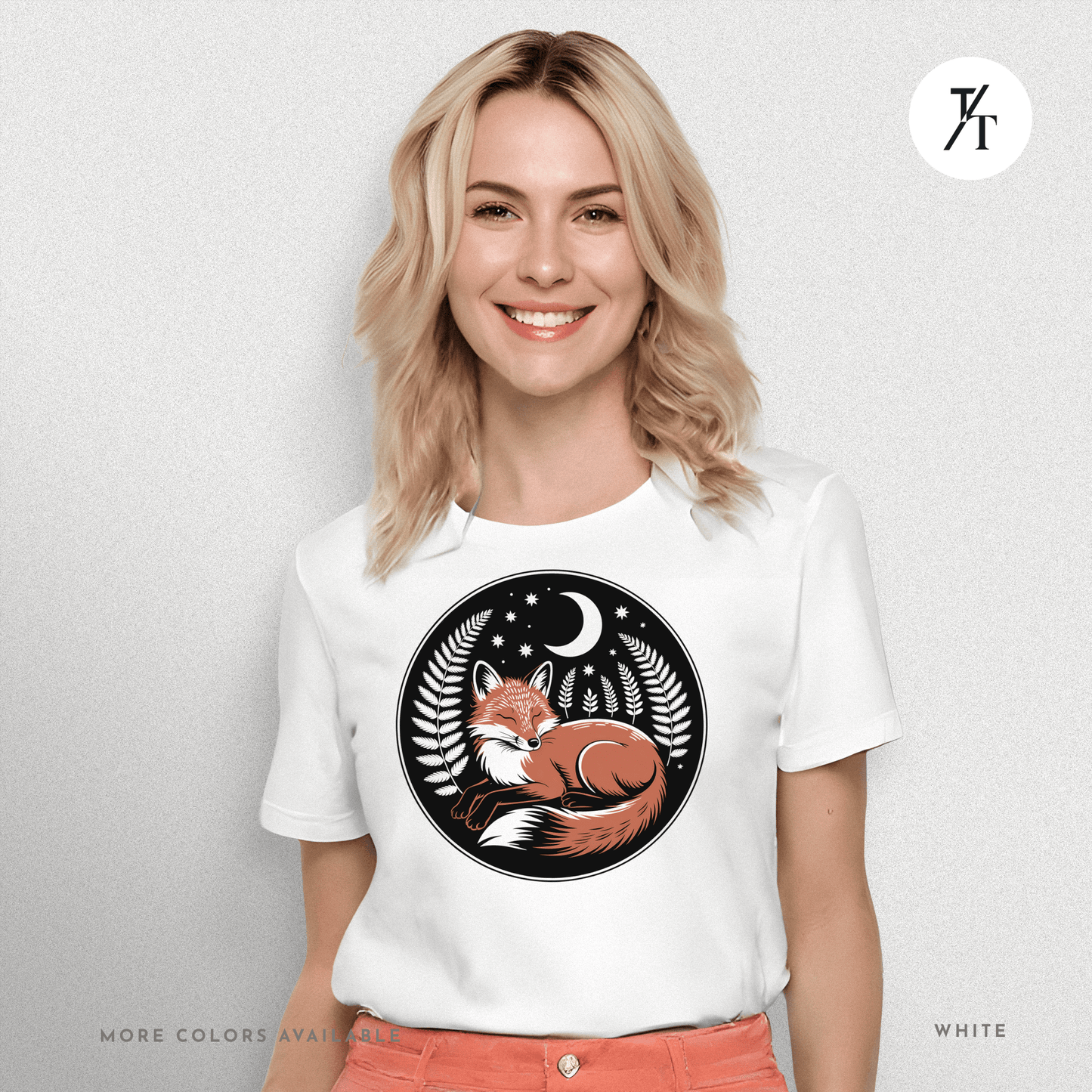 Sleepy Fox Tee – Cozy Woodland Animal Shirt with Nighttime Vibes