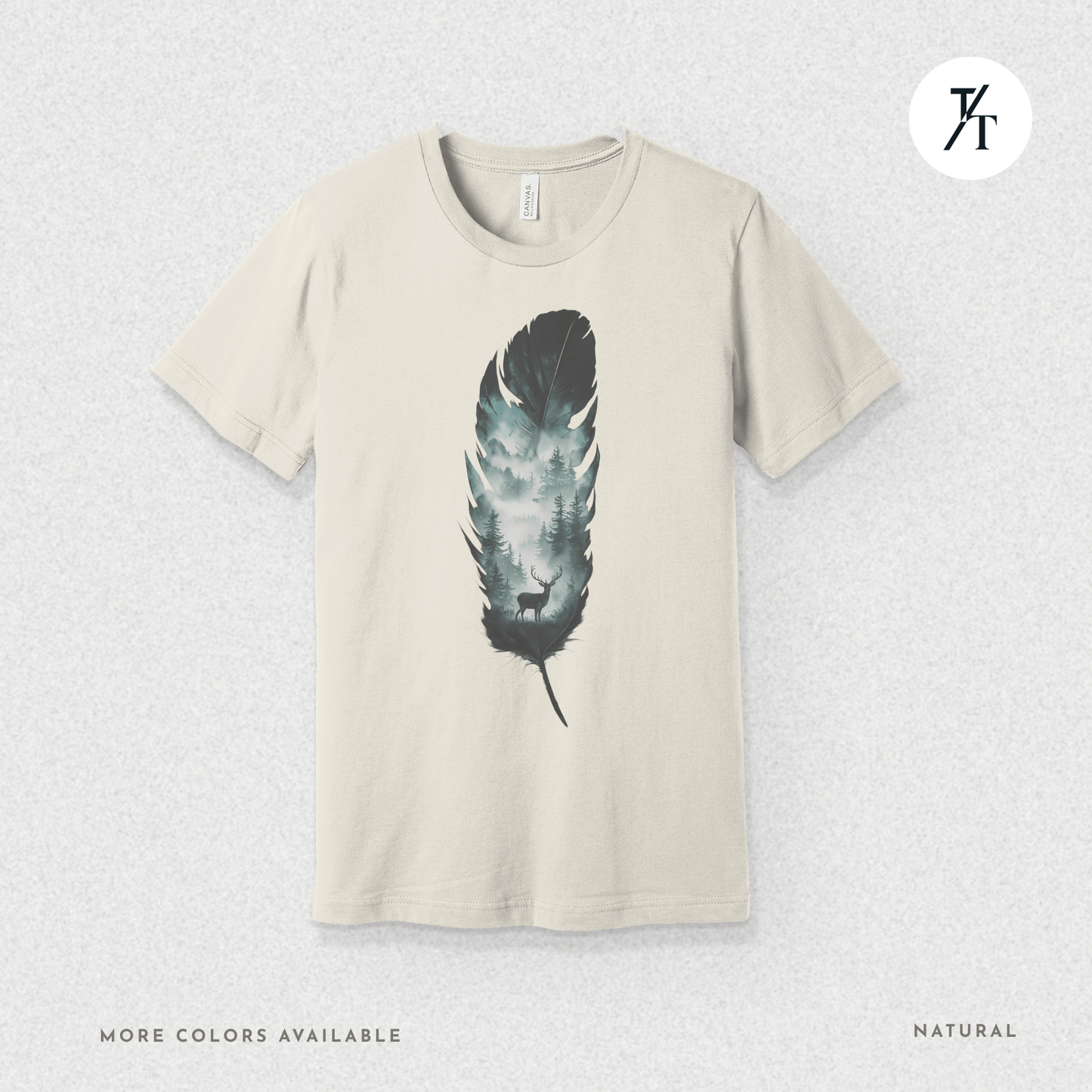 Nature, Feather, Deer Shirt, Nature Shirt, Outdoor - T-Shirt