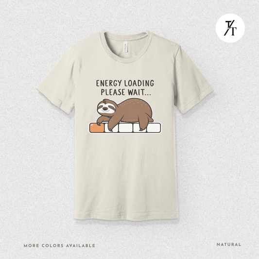 Funny Sloth 'Energy Loading' Graphic Tee
