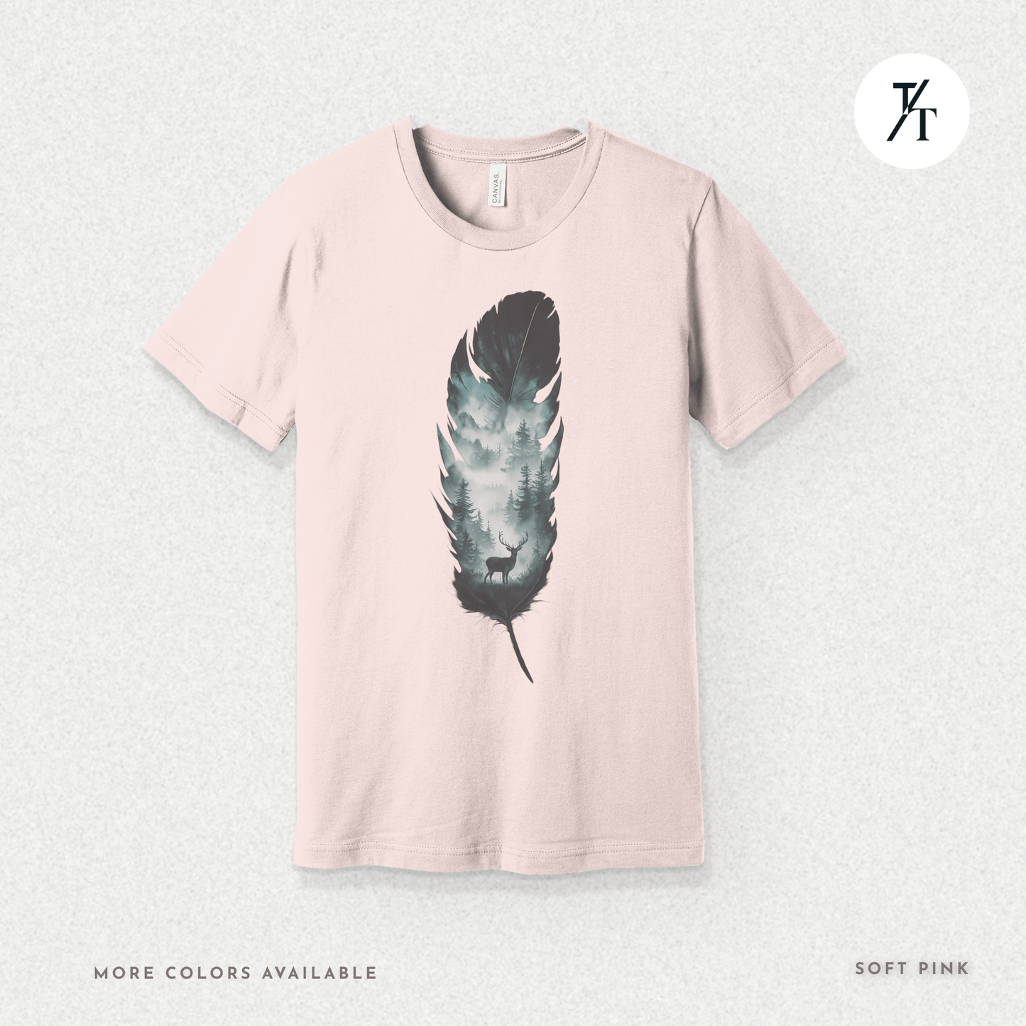 Nature, Feather, Deer Shirt, Nature Shirt, Outdoor - T-Shirt