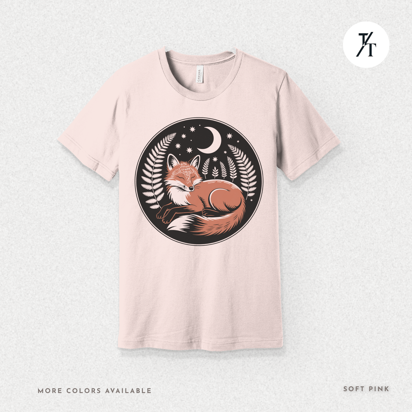 Sleepy Fox Tee – Cozy Woodland Animal Shirt with Nighttime Vibes