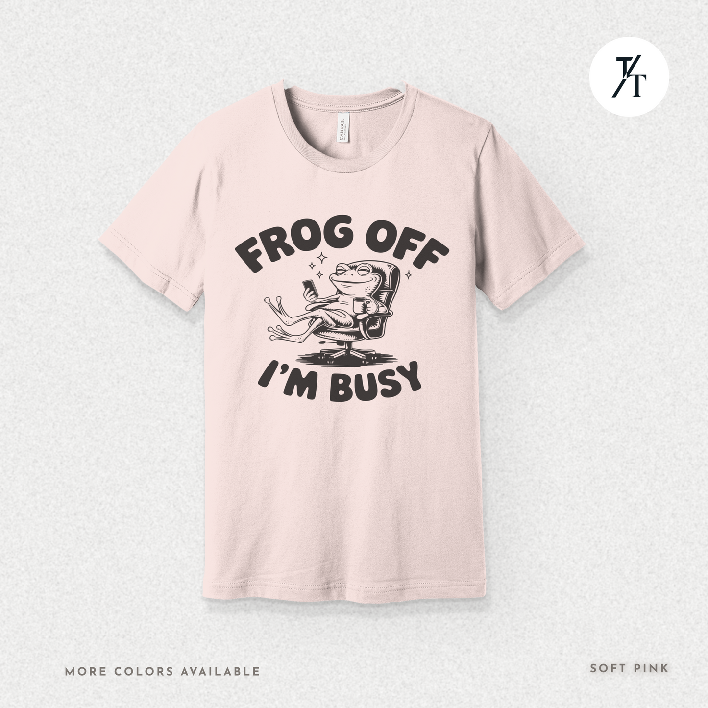 'Frog Off I'm Busy' Funny Frog Graphic Office Tee