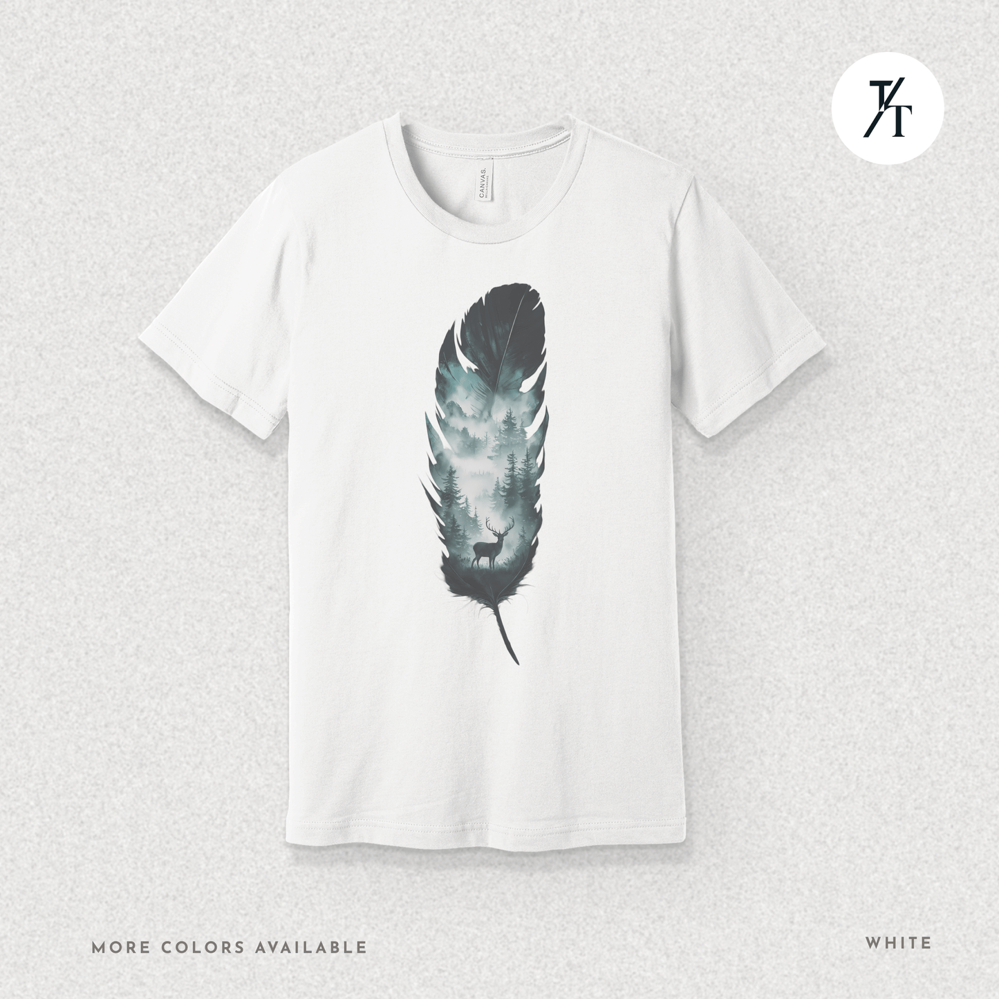 Nature, Feather, Deer Shirt, Nature Shirt, Outdoor - T-Shirt