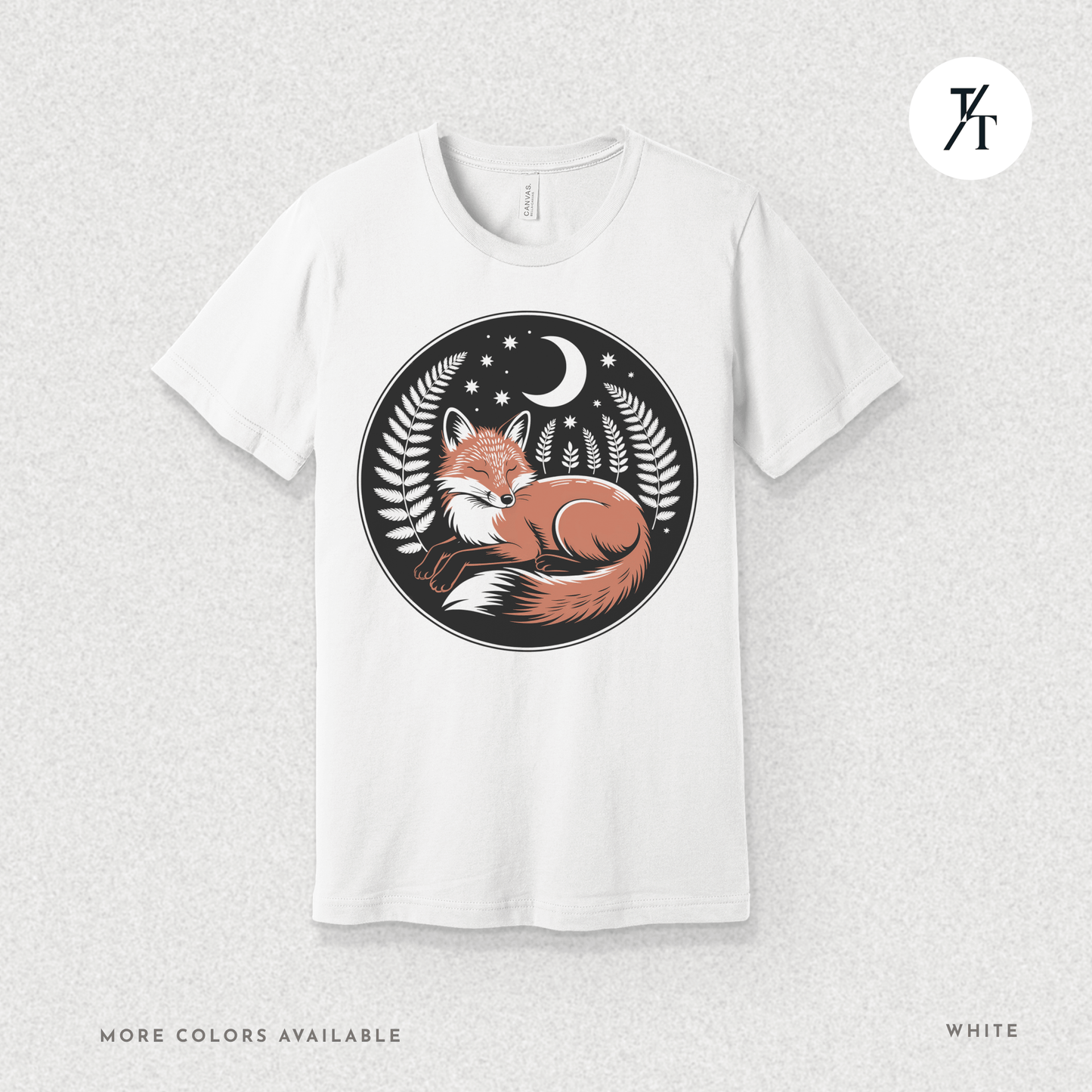 Sleepy Fox Tee – Cozy Woodland Animal Shirt with Nighttime Vibes