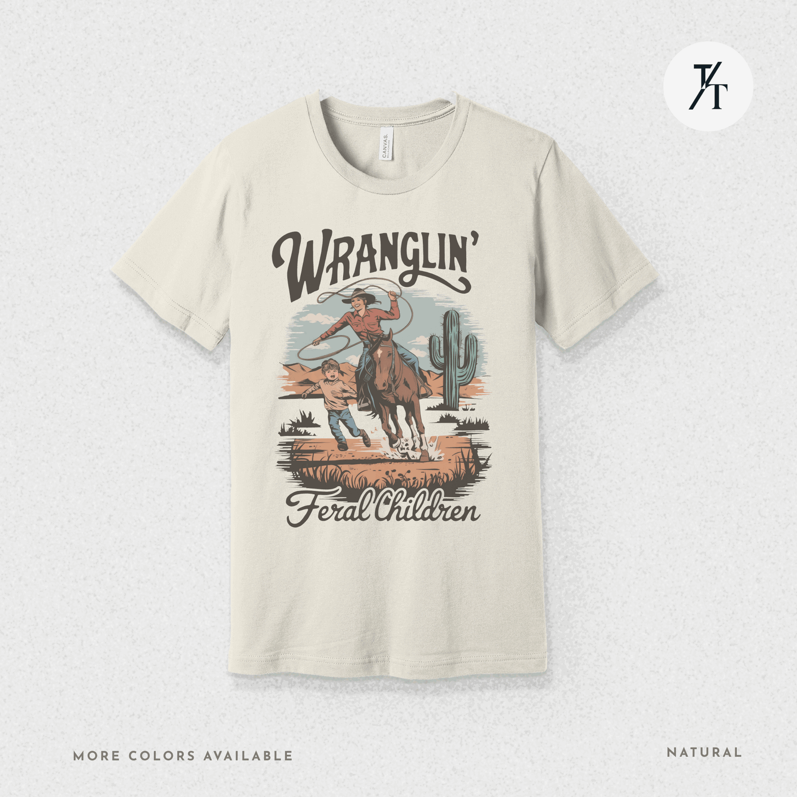 Wranglin Feral Kids Shirt Gift For Mom Country Funny Tee - Trendy/Timeless Studio