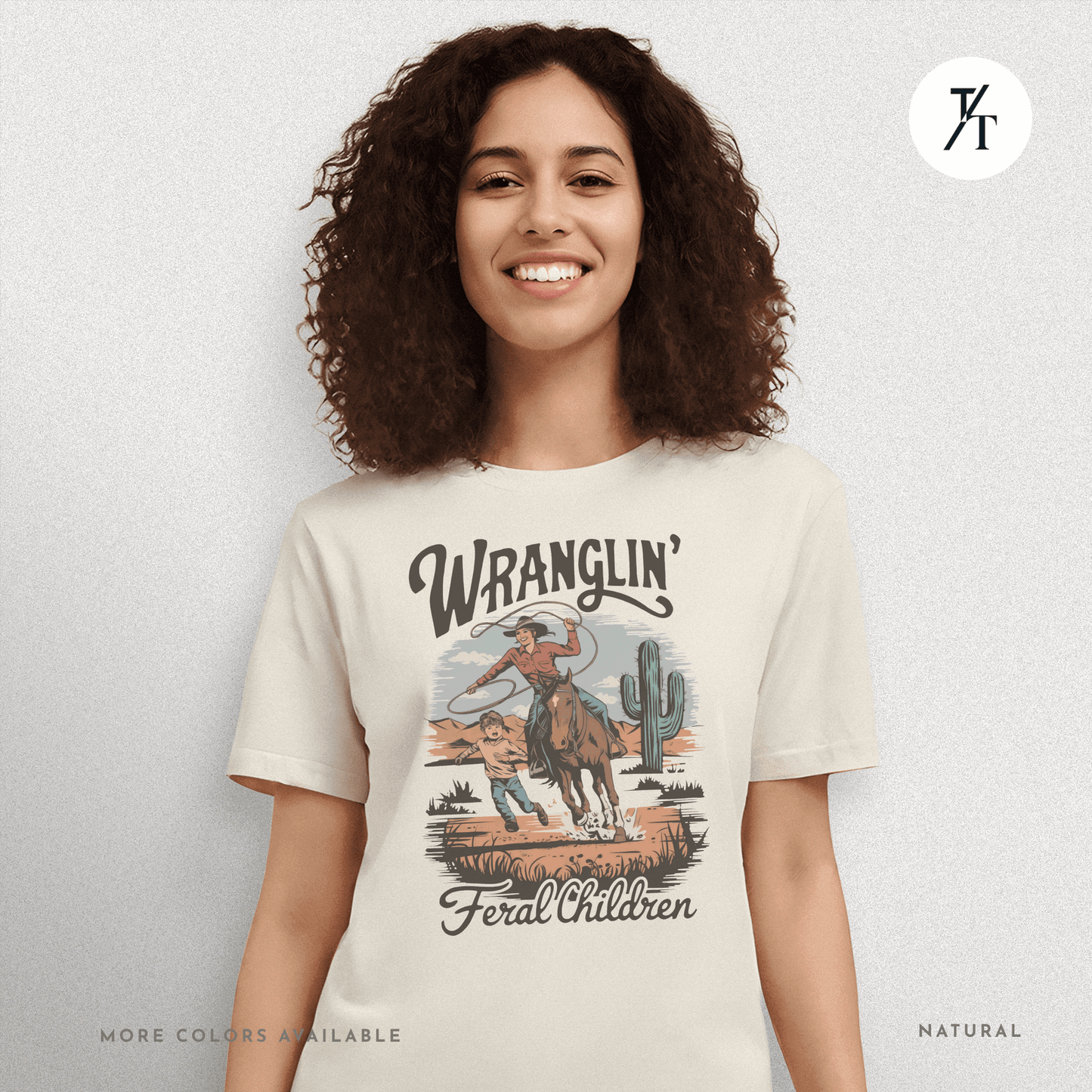 Wranglin Feral Kids Shirt Gift For Mom Country Funny Tee - Trendy/Timeless Studio