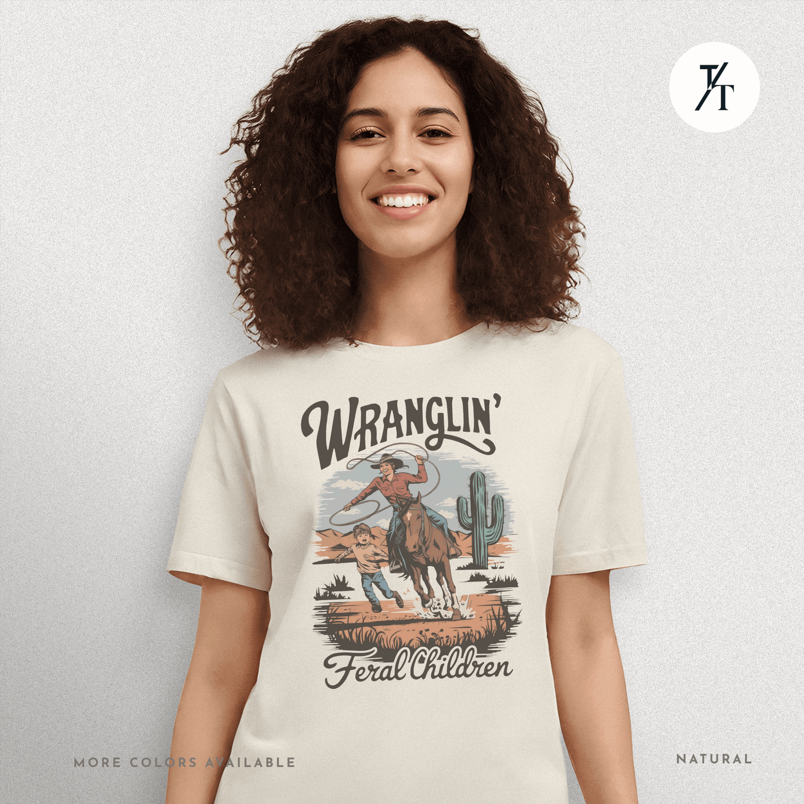 Wranglin Feral Kids Shirt Gift For Mom Country Funny Tee - Trendy/Timeless Studio