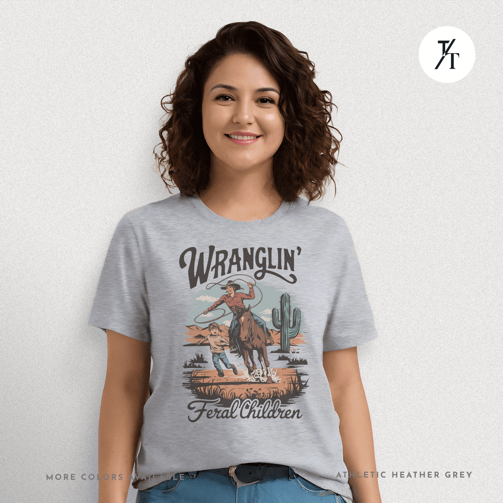 Wranglin Feral Kids Shirt Gift For Mom Country Funny Tee - Trendy/Timeless Studio
