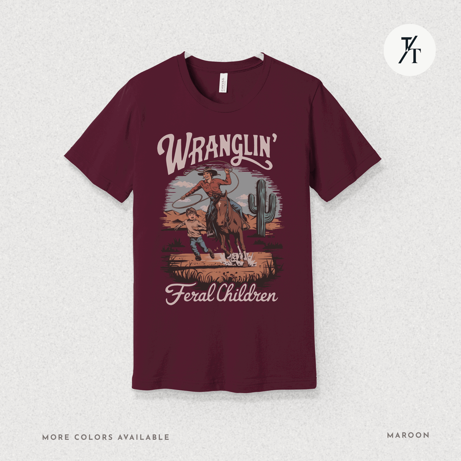 Wranglin Feral Kids Shirt Gift For Mom Country Funny Tee - Trendy/Timeless Studio
