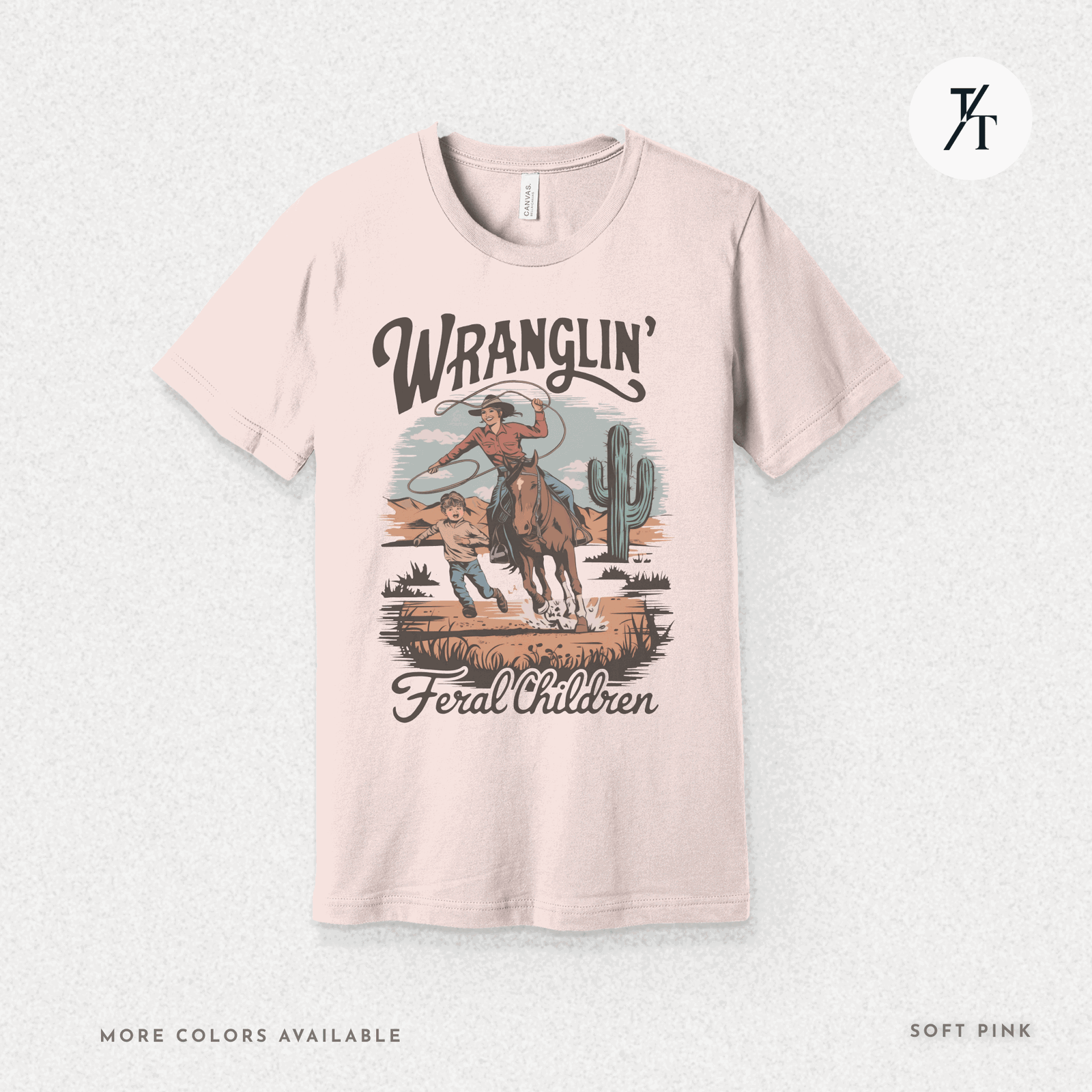 Wranglin Feral Kids Shirt Gift For Mom Country Funny Tee - Trendy/Timeless Studio