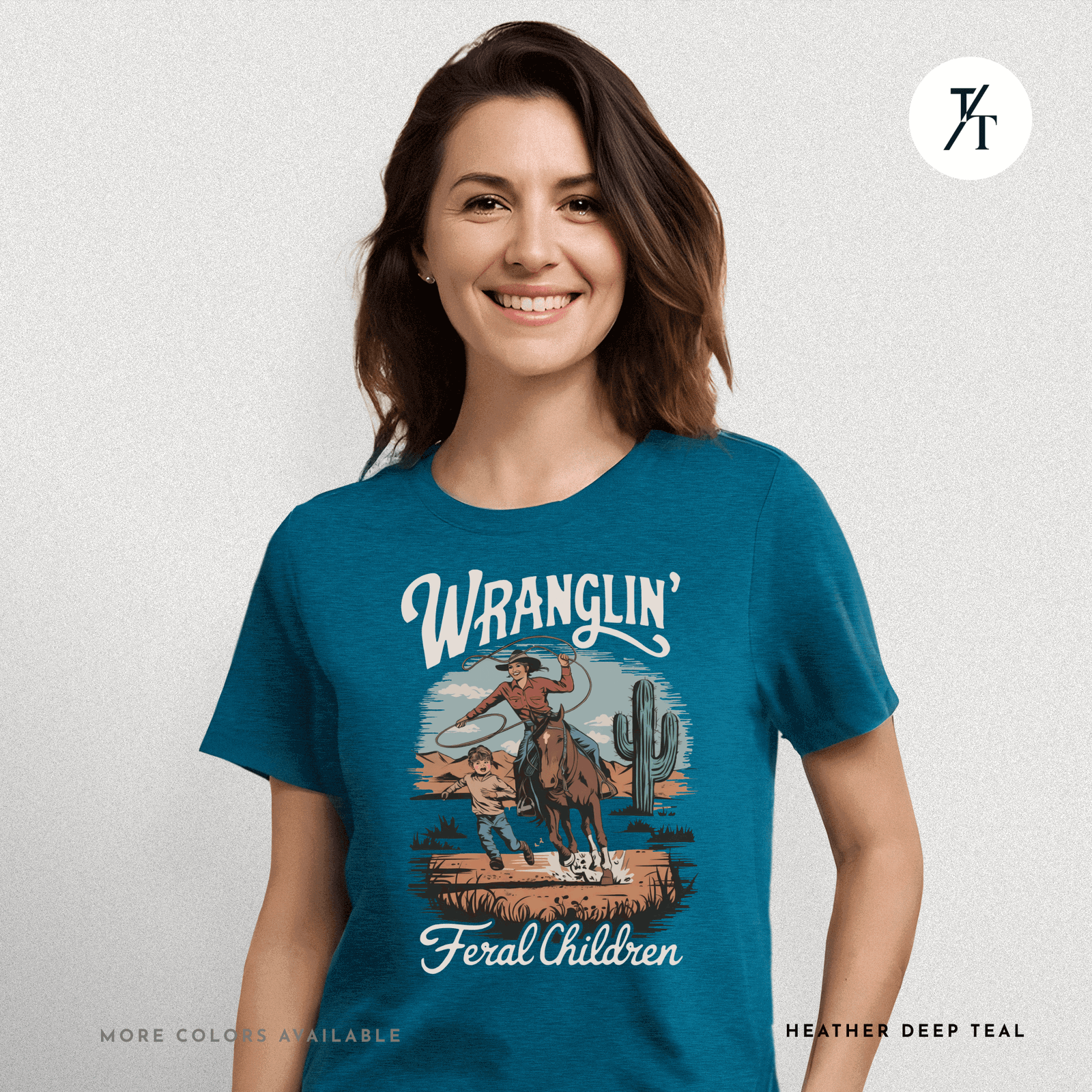 Wranglin Feral Kids Shirt Gift For Mom Country Funny Tee - Trendy/Timeless Studio