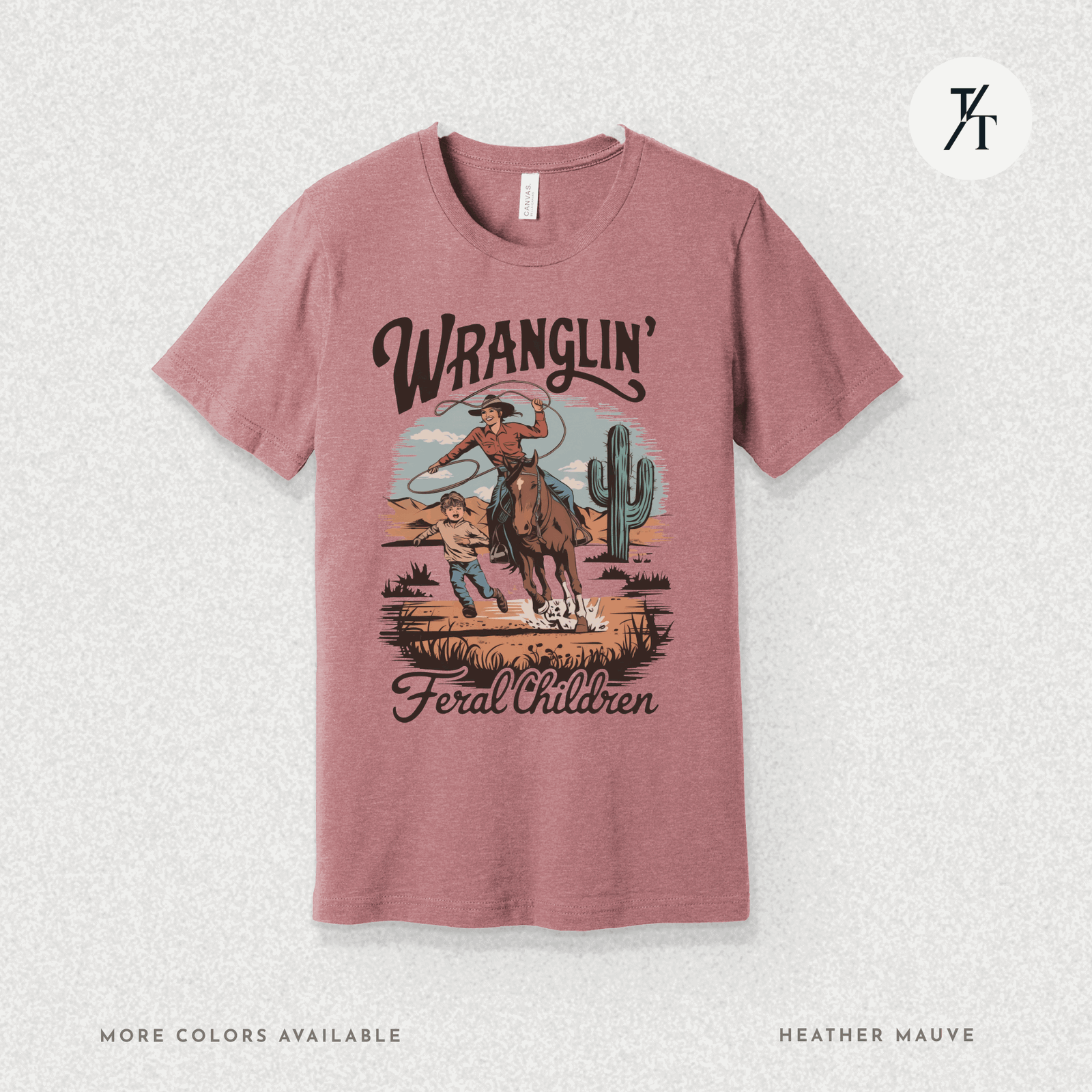 Wranglin Feral Kids Shirt Gift For Mom Country Funny Tee - Trendy/Timeless Studio
