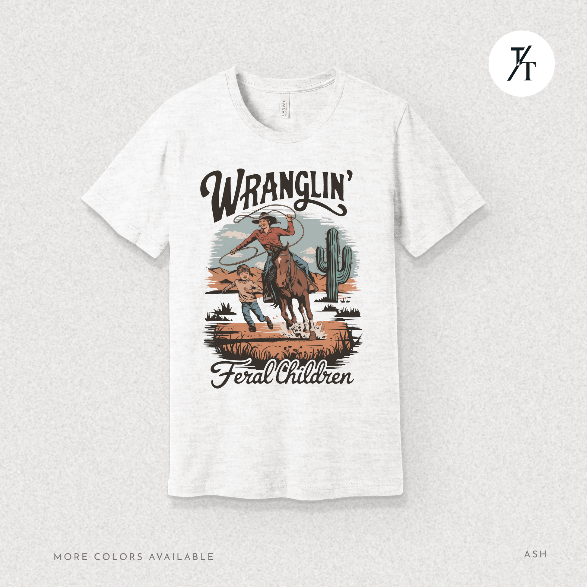 Wranglin Feral Kids Shirt Gift For Mom Country Funny Tee - Trendy/Timeless Studio