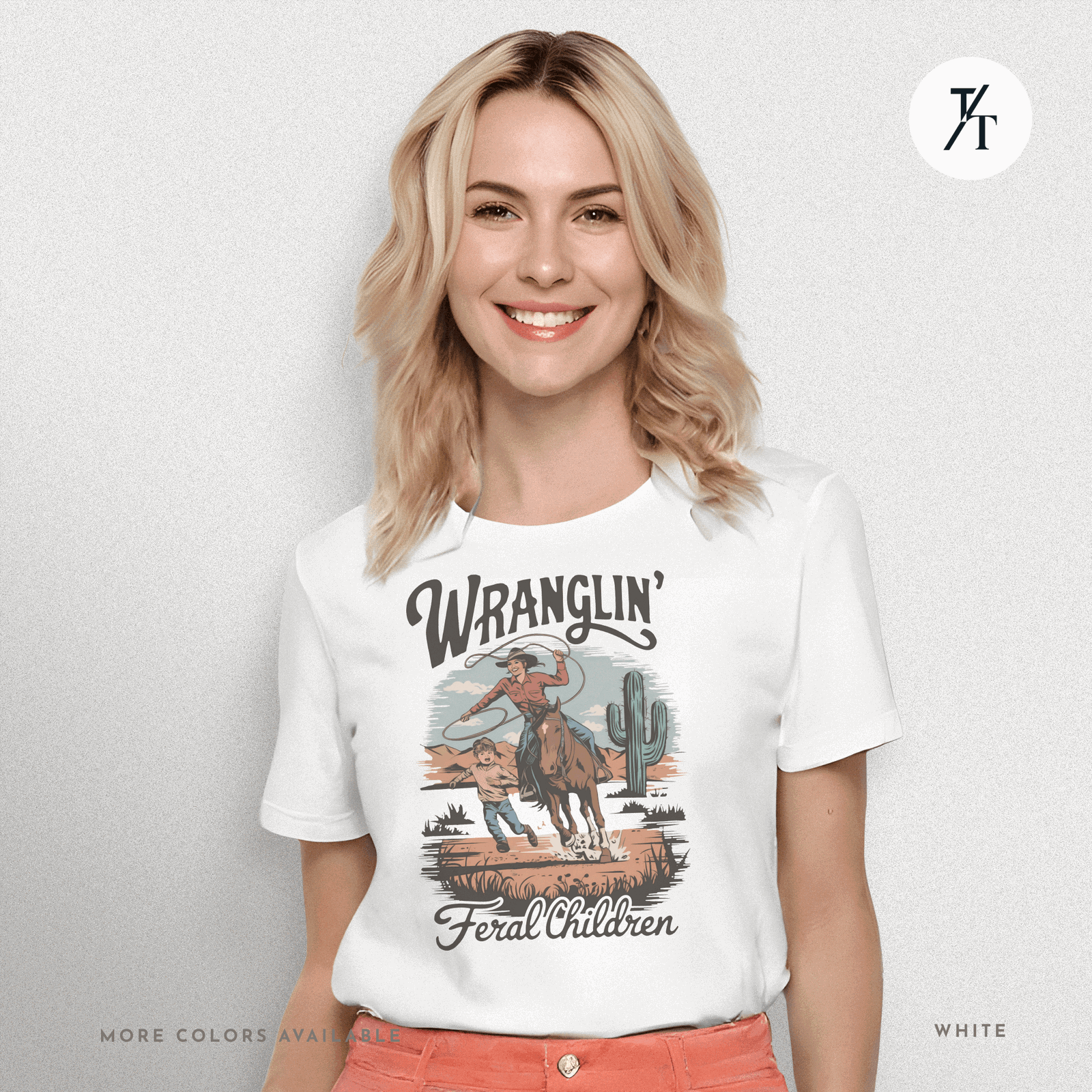 Wranglin Feral Kids Shirt Gift For Mom Country Funny Tee - Trendy/Timeless Studio