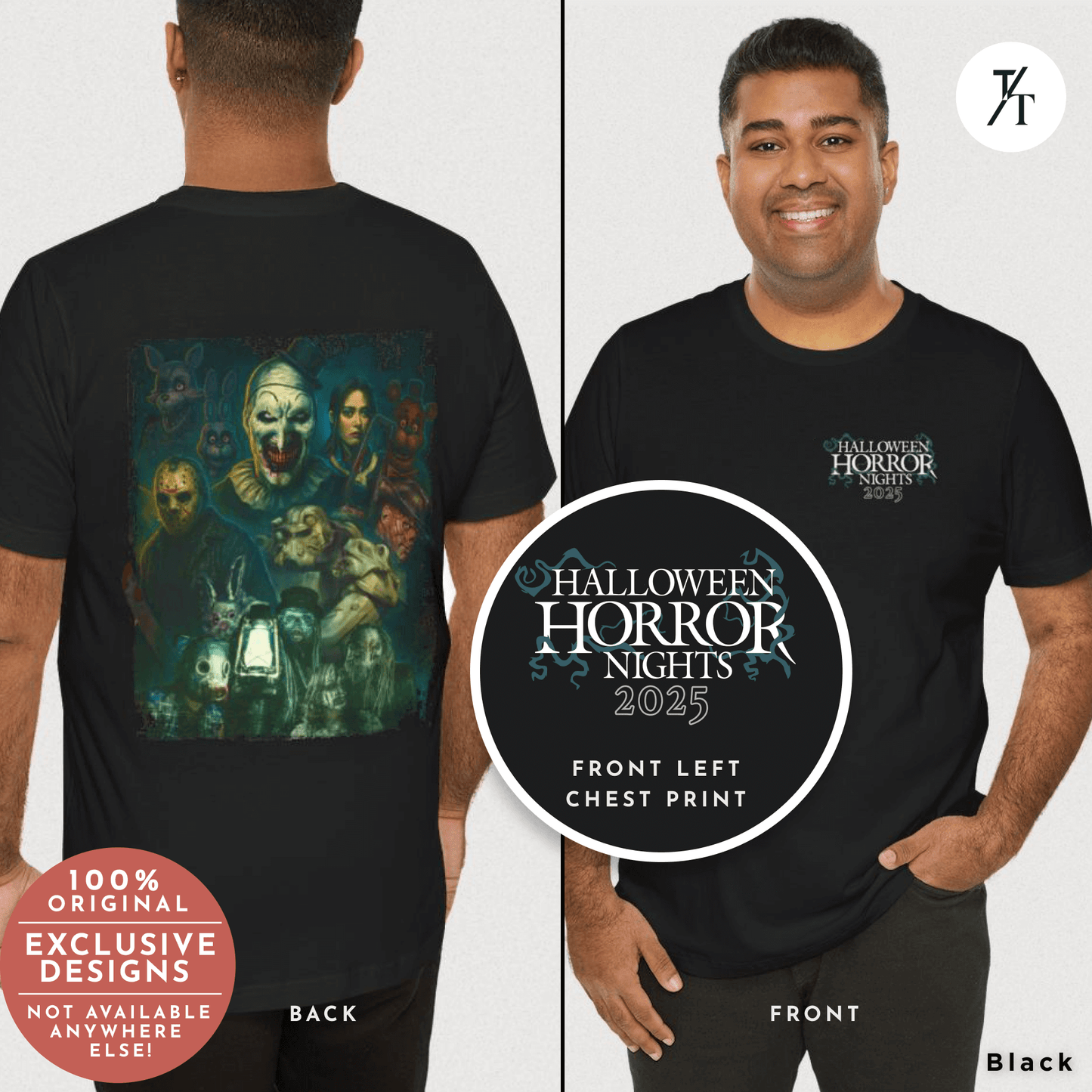 Exclusive Universal Studios Halloween Horror Nights 2025 Two-sided Original Design Horror Ensemble T-shirt
