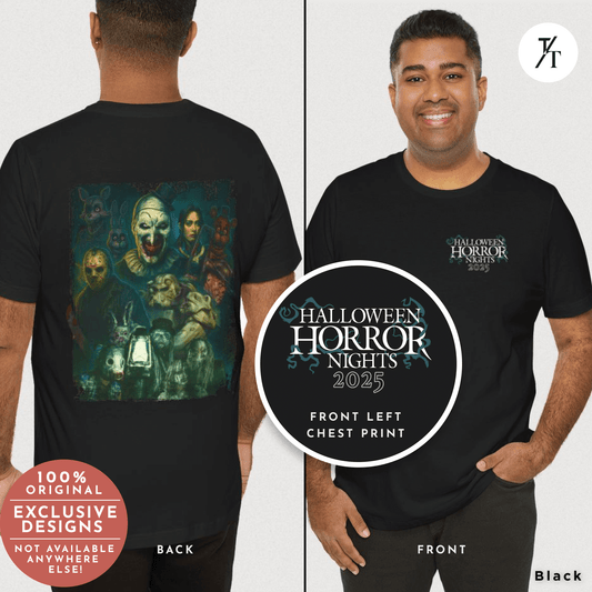 Exclusive Universal Studios Halloween Horror Nights 2025 Two-sided Original Design Horror Ensemble T-shirt