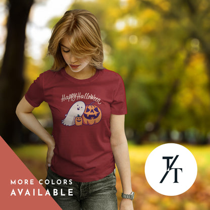 Happy Halloween Cute Ghost Shirt, Cute Vintage Ghost Tee, pumpkin spice shirt, Halloween Sweatshirt, Fall Vibes, Preppy Spooky Season