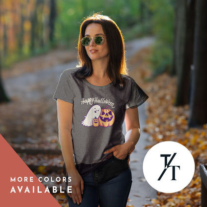 Happy Halloween Cute Ghost Shirt, Cute Vintage Ghost Tee, pumpkin spice shirt, Halloween Sweatshirt, Fall Vibes, Preppy Spooky Season