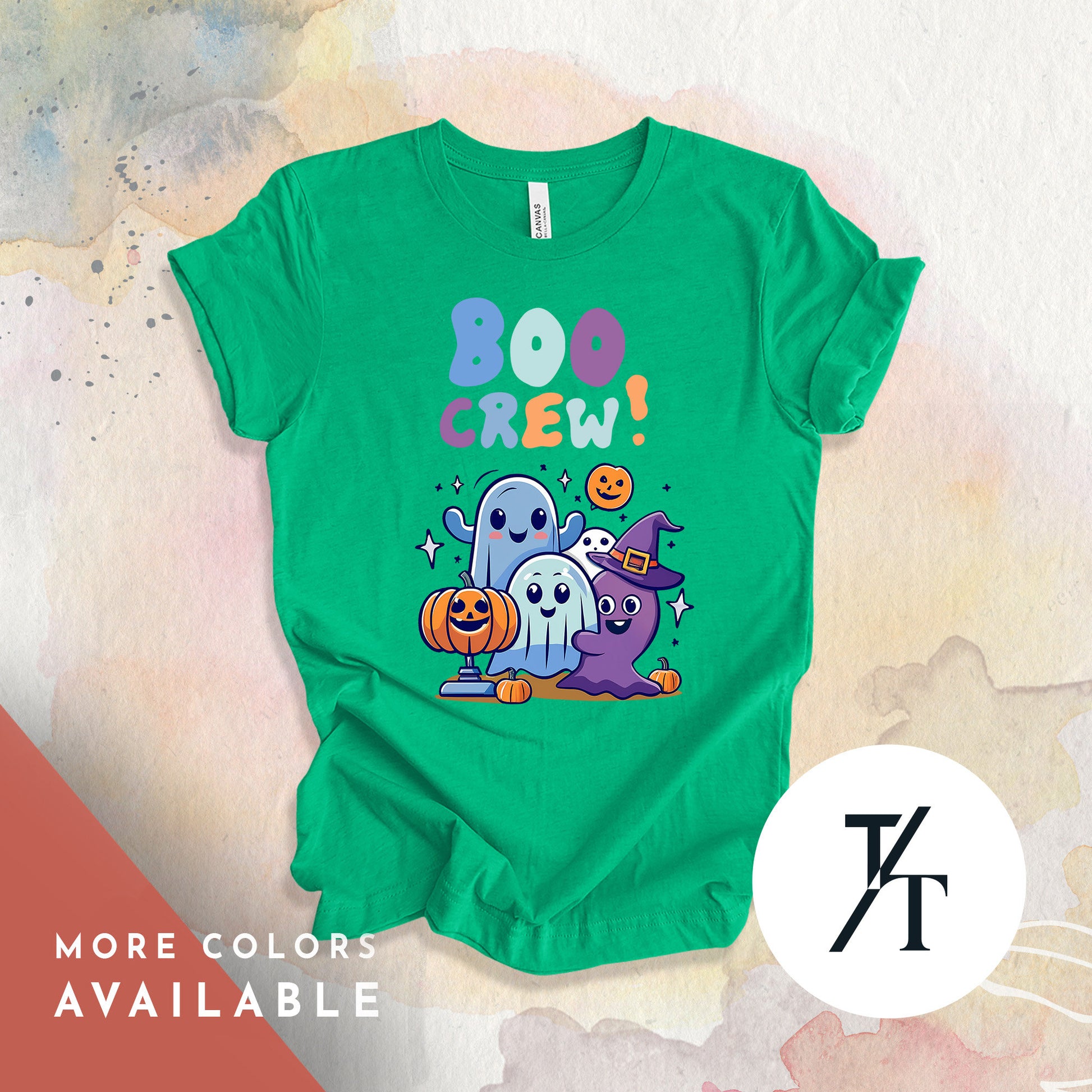 Boo Crew Ghost Halloween T-shirt, Hey Boo Shirt, Spooky Season Top, Creep It Real Tee, Retro Women's Clothing, cute, Pastel Halloween