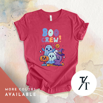 Boo Crew Ghost Halloween T-shirt, Hey Boo Shirt, Spooky Season Top, Creep It Real Tee, Retro Women's Clothing, cute, Pastel Halloween
