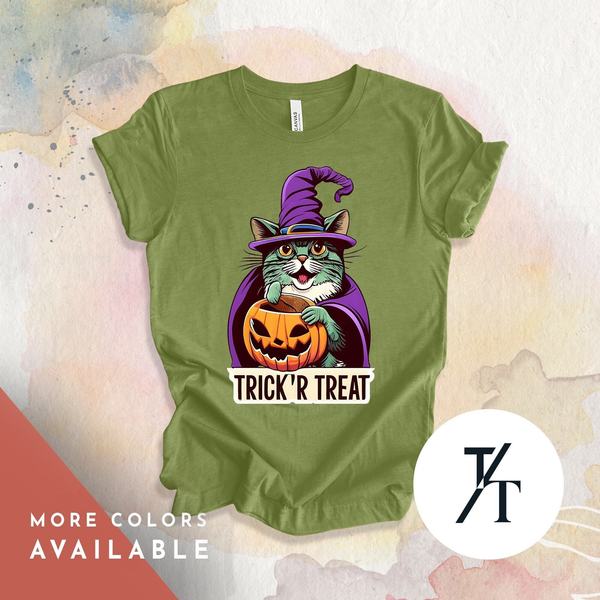 Halloween Cat Shirt, Witch Cat Shirt, Witchy Clothing, Spooky Season tshirt, BlackCat tShirt Gift, Mystical Cats tee, CatMom