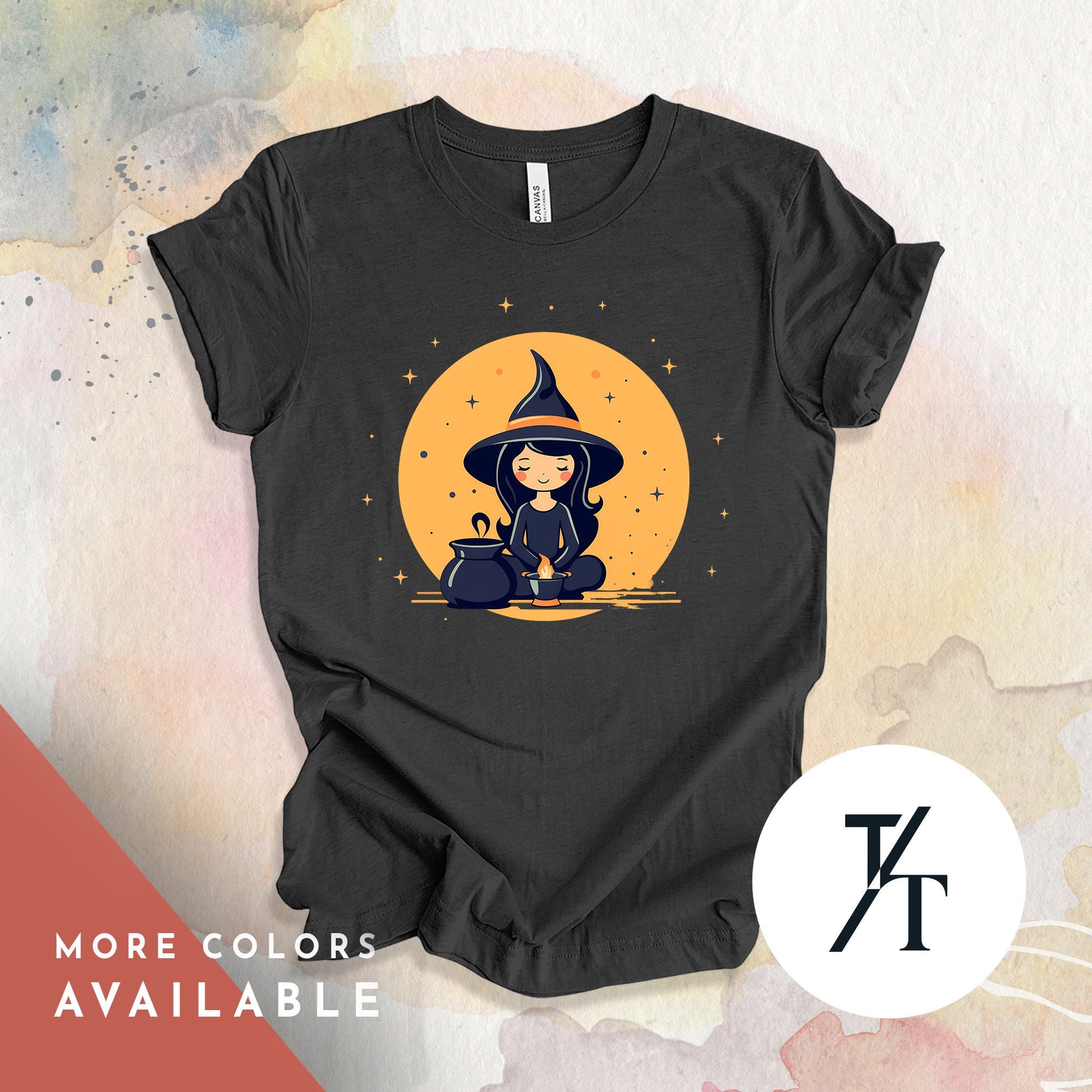 Halloween Witch Shirt Cute T-Shirt - Pagan Women's Soft Style Tee, Ideal for Spooky Season & Trick or Treat - Trendy Halloween Costume Gift