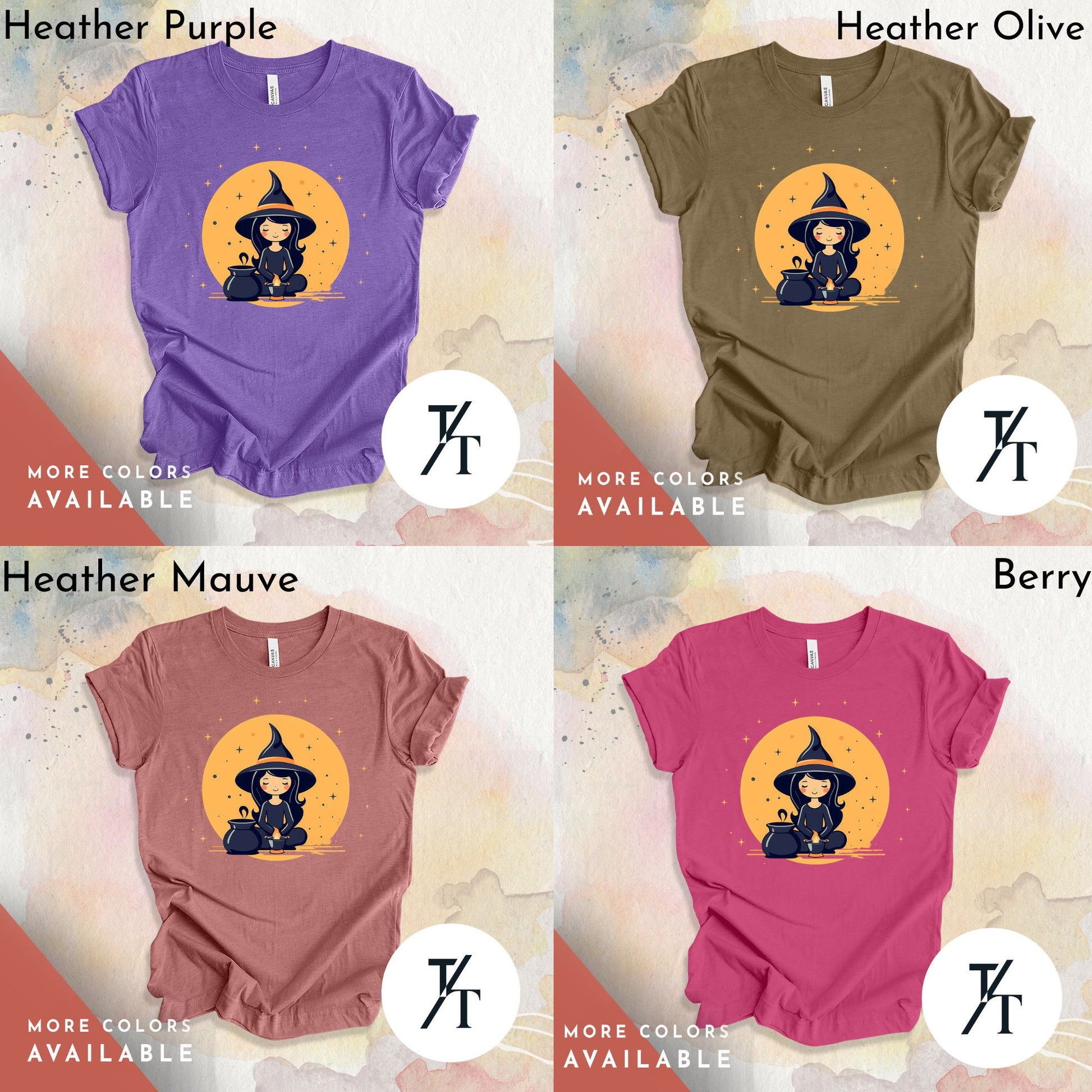 Halloween Witch Shirt Cute T-Shirt - Pagan Women's Soft Style Tee, Ideal for Spooky Season & Trick or Treat - Trendy Halloween Costume Gift
