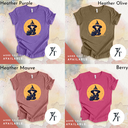 Halloween Witch Shirt Cute T-Shirt - Pagan Women's Soft Style Tee, Ideal for Spooky Season & Trick or Treat - Trendy Halloween Costume Gift