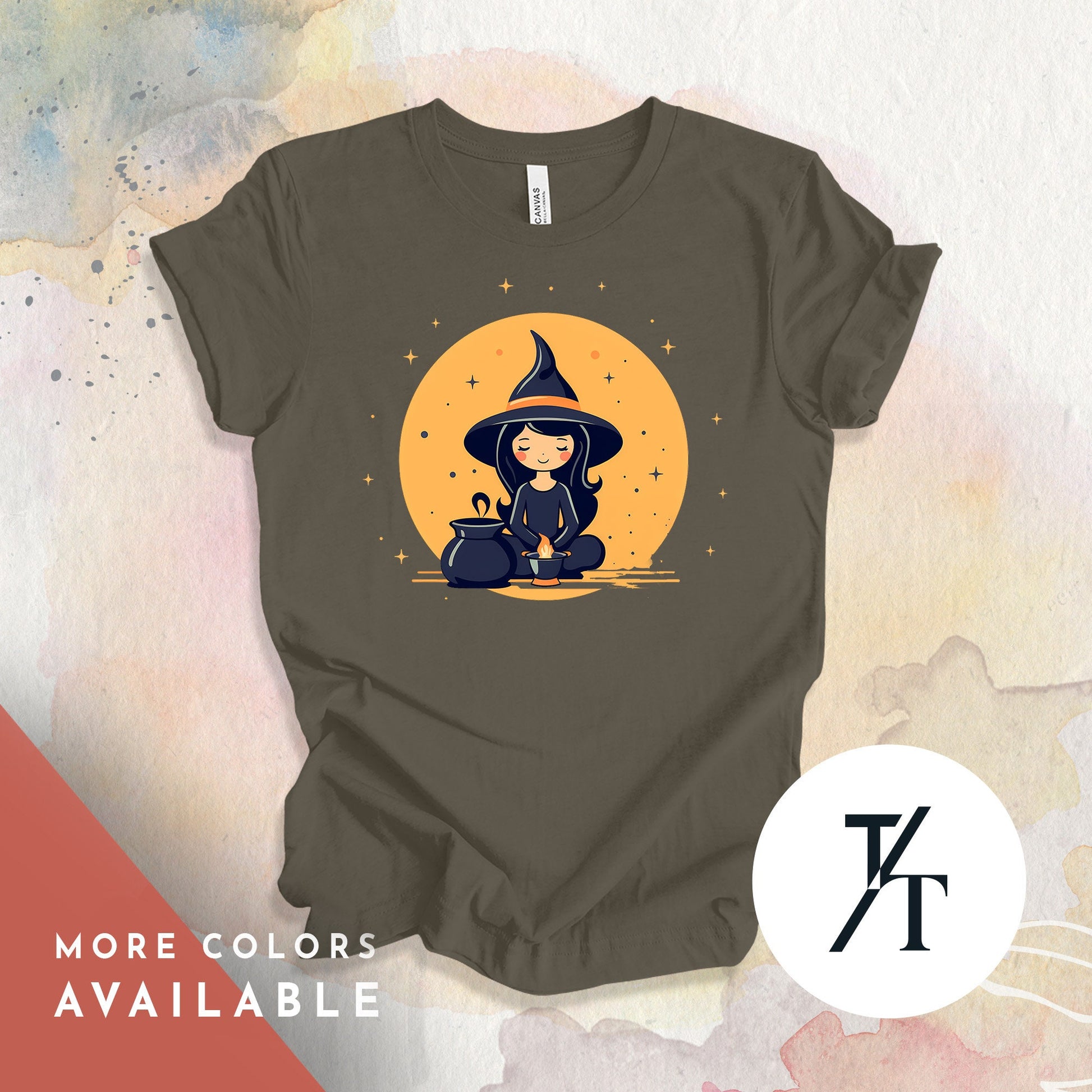 Halloween Witch Shirt Cute T-Shirt - Pagan Women's Soft Style Tee, Ideal for Spooky Season & Trick or Treat - Trendy Halloween Costume Gift