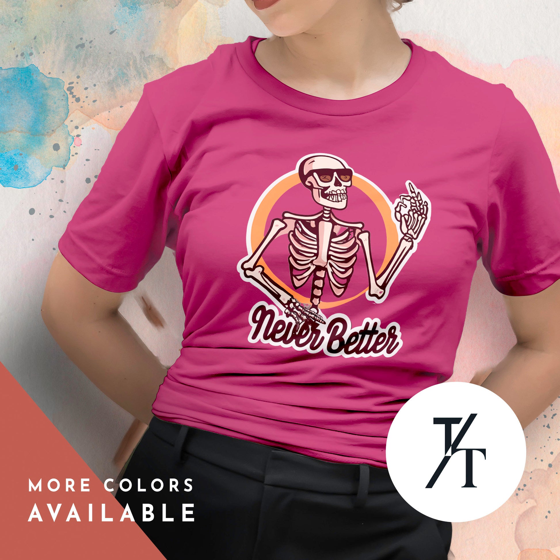 Never better skull skeleton in the coffin halloween t-shirt, Never Better Shirt, Halloween tShirt, Spooky Season tShirt, Funny Skeleton tee