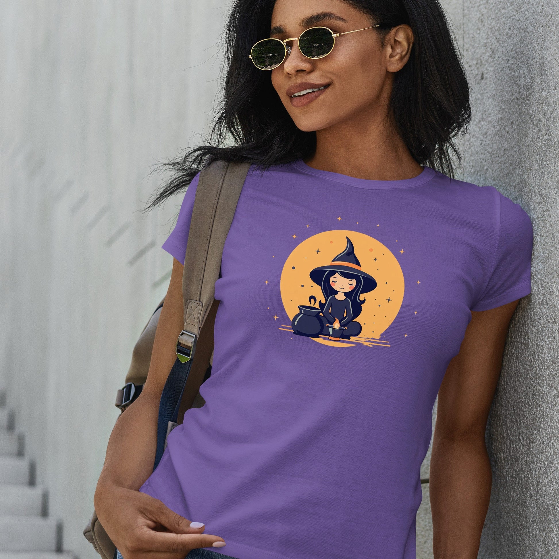 Halloween Witch Shirt Cute T-Shirt - Pagan Women's Soft Style Tee, Ideal for Spooky Season & Trick or Treat - Trendy Halloween Costume Gift