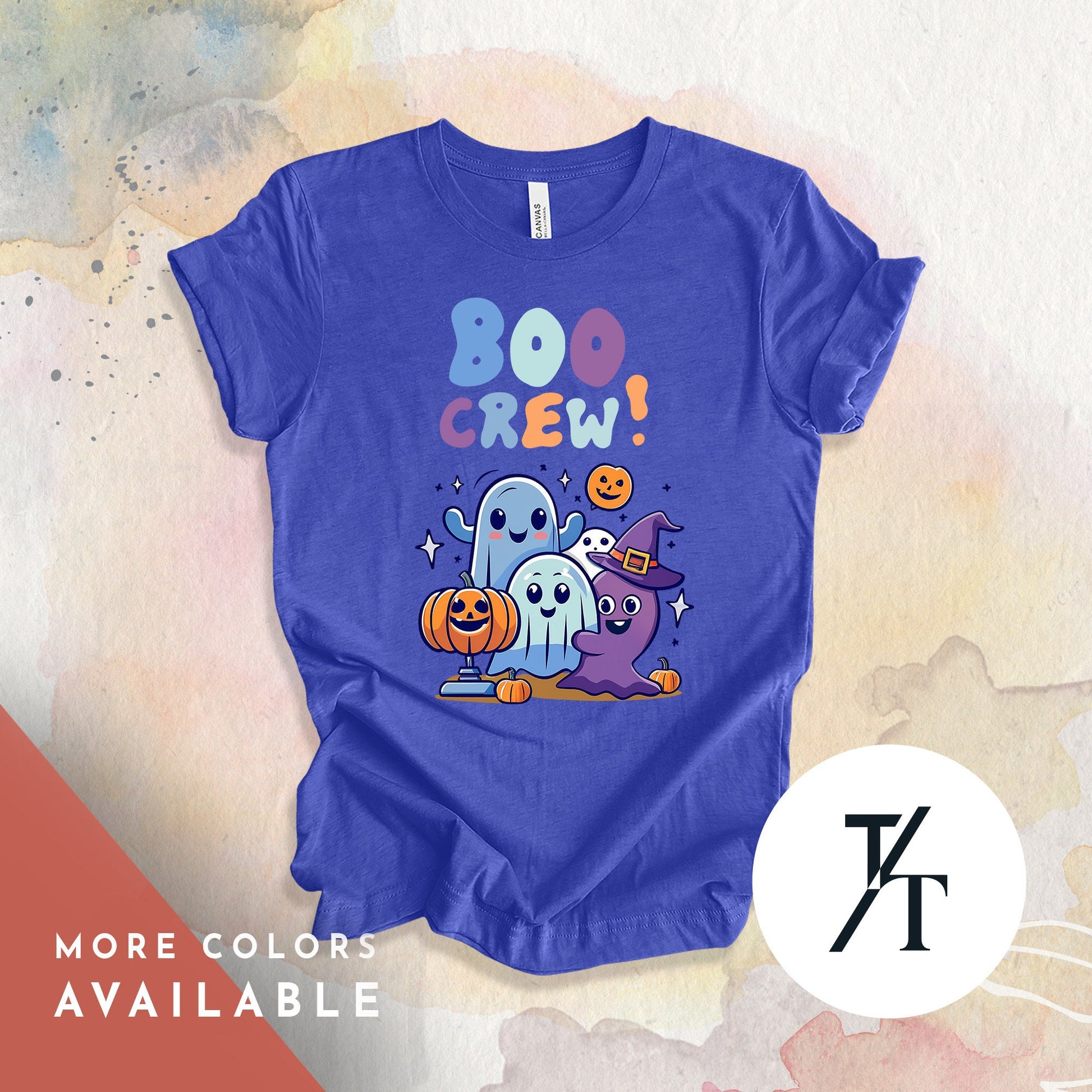 Boo Crew Ghost Halloween T-shirt, Hey Boo Shirt, Spooky Season Top, Creep It Real Tee, Retro Women's Clothing, cute, Pastel Halloween