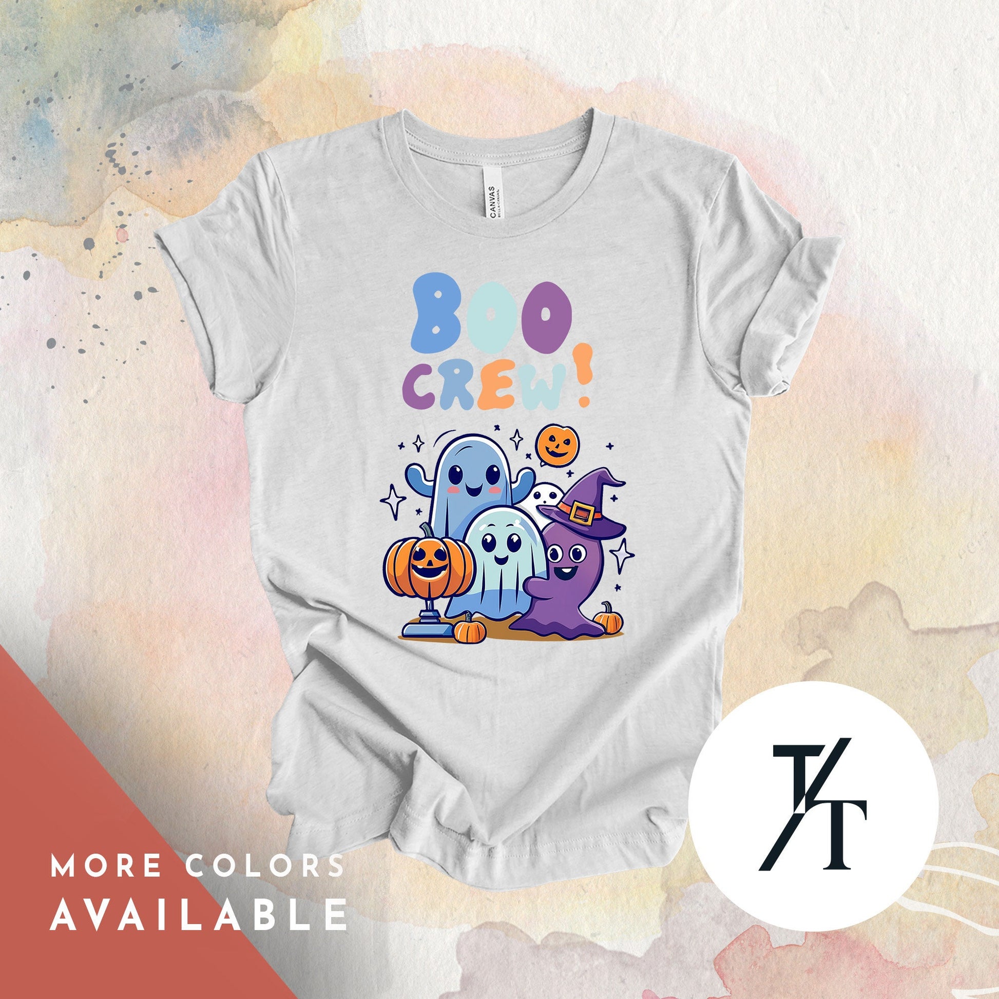 Boo Crew Ghost Halloween T-shirt, Hey Boo Shirt, Spooky Season Top, Creep It Real Tee, Retro Women's Clothing, cute, Pastel Halloween