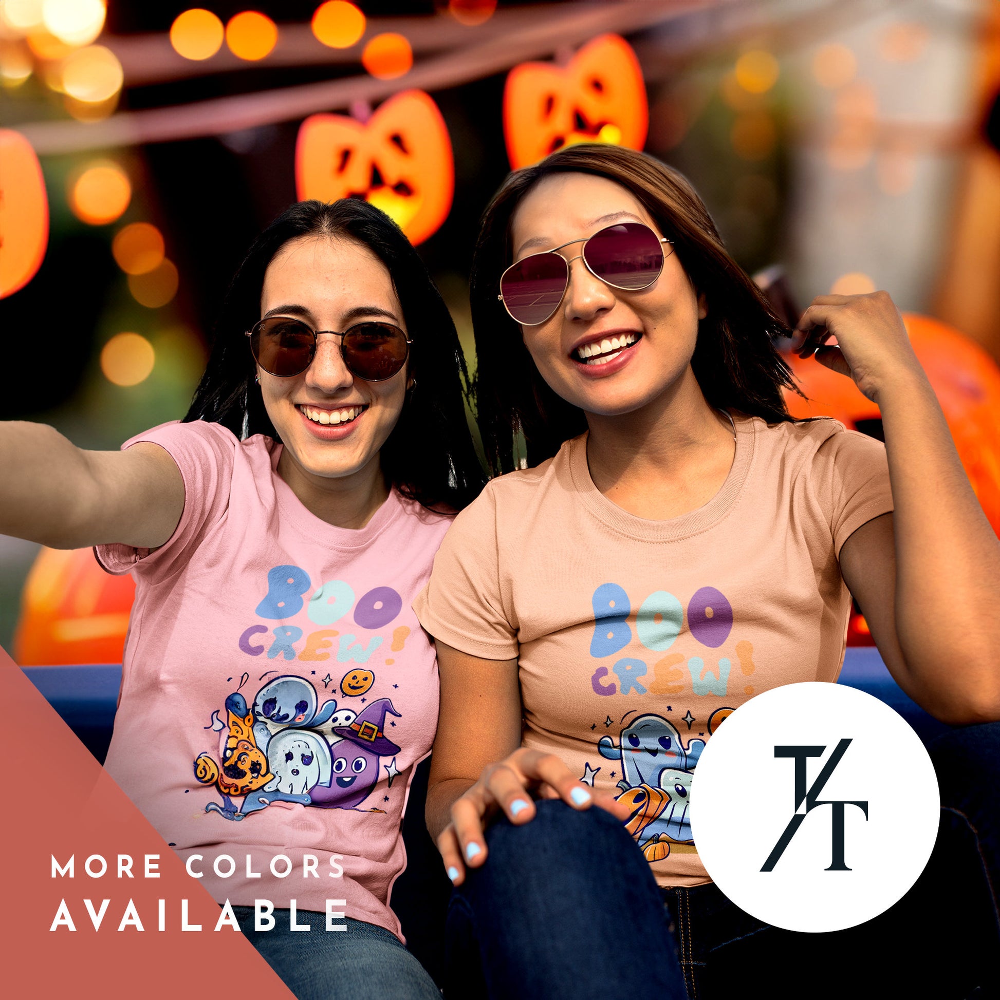 Boo Crew Ghost Halloween T-shirt, Hey Boo Shirt, Spooky Season Top, Creep It Real Tee, Retro Women's Clothing, cute, Pastel Halloween