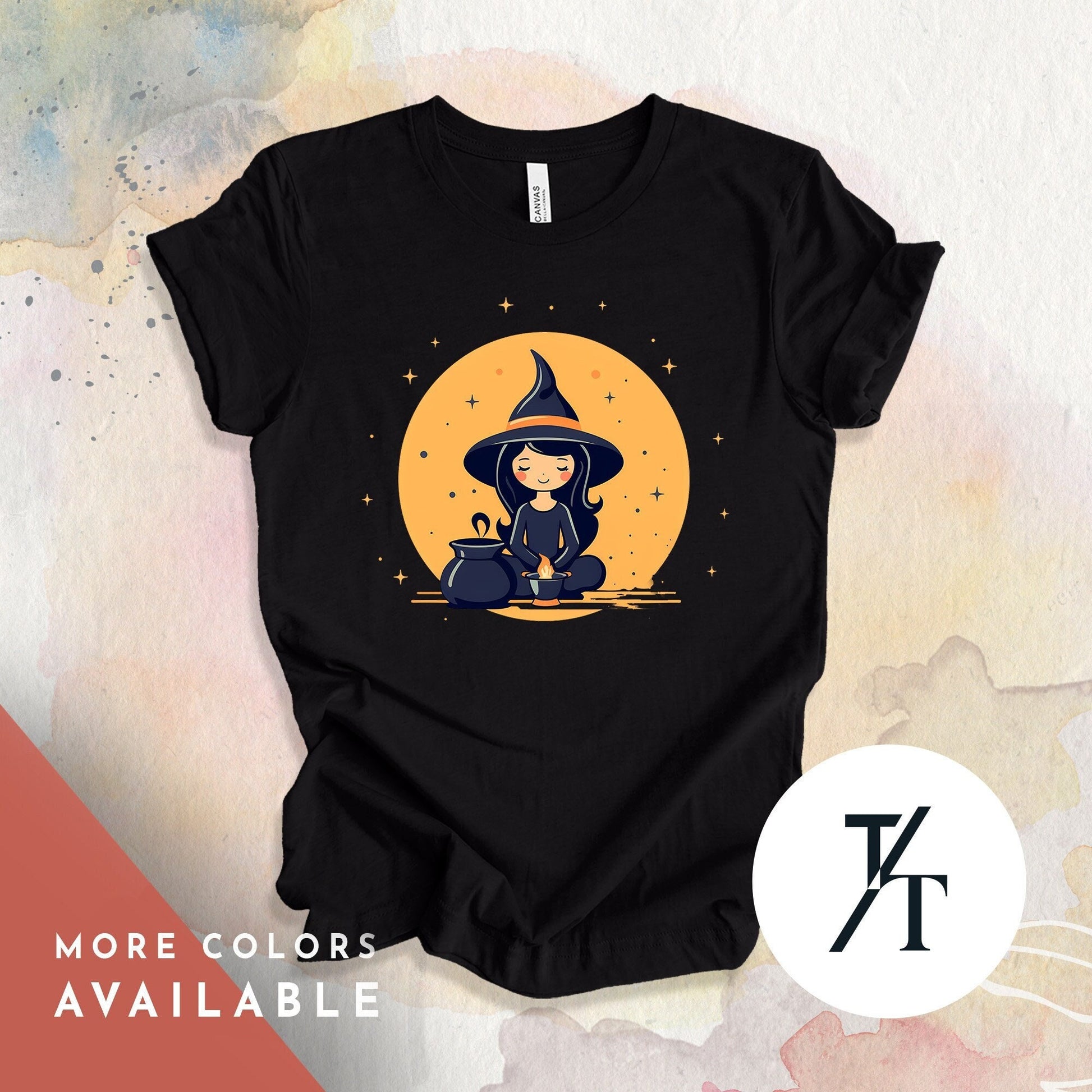 Halloween Witch Shirt Cute T-Shirt - Pagan Women's Soft Style Tee, Ideal for Spooky Season & Trick or Treat - Trendy Halloween Costume Gift