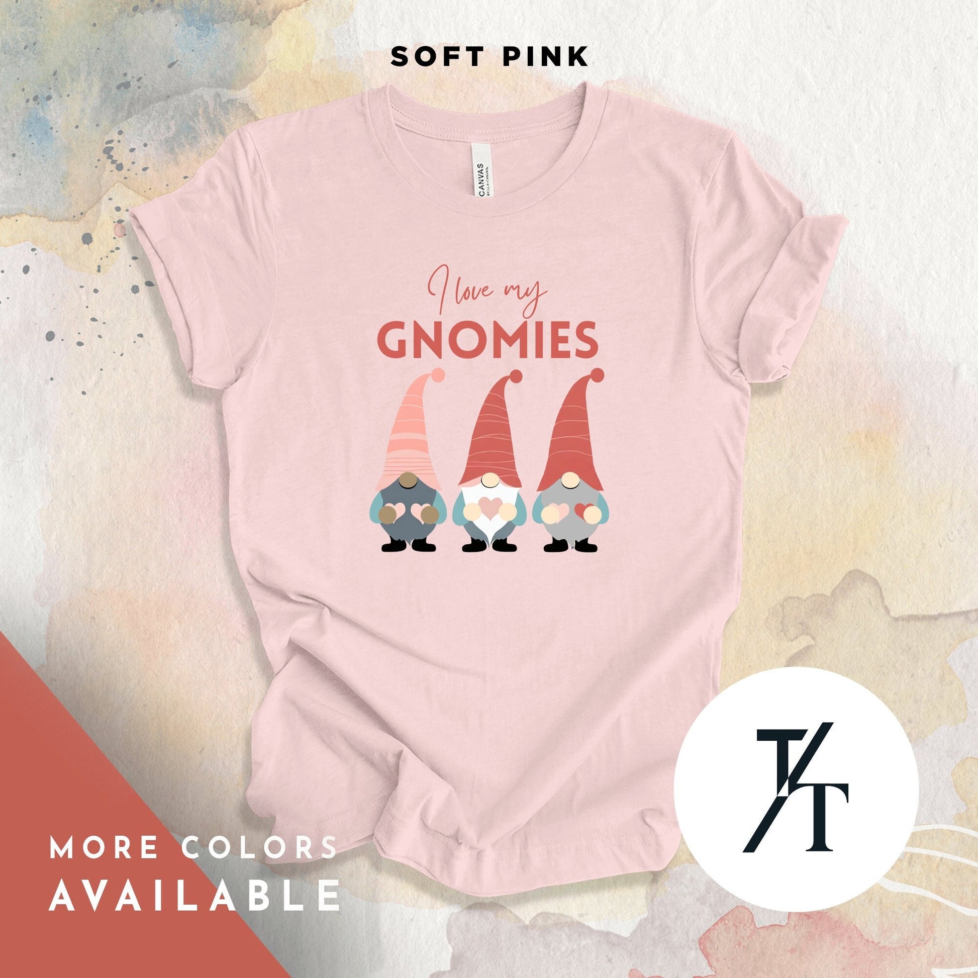 a group of adorable valentine&#39;s day gnomes on a shirt