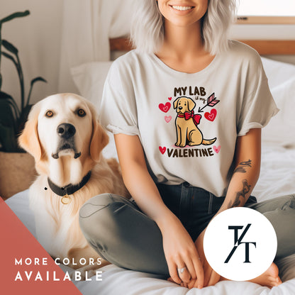 My lab is my Valentine, Labrador Retriever, Labrador Valentine, Yellow Lab Gifts, Labrador Mom, Dog Valentine Shirt, Dog Mom Valentines