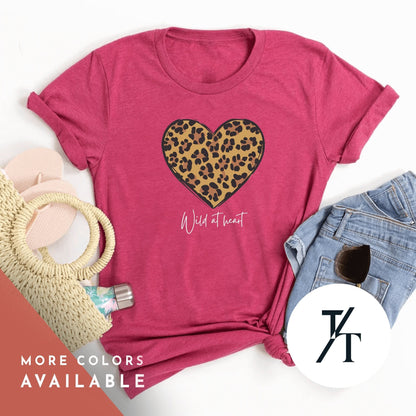 Leopard Heart Shirt, Valentines Day Shirt, Gift For Her, Heart Women tShirt, Leopard Print tShirt, Valentines Day Gift, Leopards Print