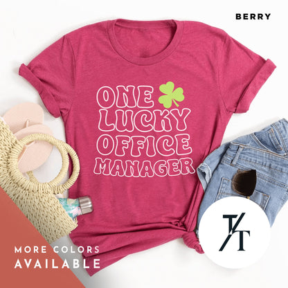 St Patricks Office Manager Shirt, St. Patrick&#39;S Day, St. Patrick&#39;, Office Manager Gift, St Paddys Day tee, Group Shirts, Gift For Manager