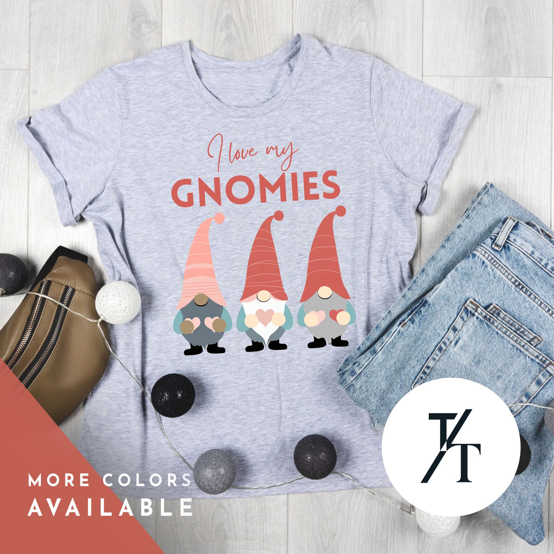 chilling with my gnomies Valentines Gnome Shirt, Gnomies Shirt, Love Gnomes Valentines Day Shirts, Gnomes Heart Shirts, Group Gnome tee