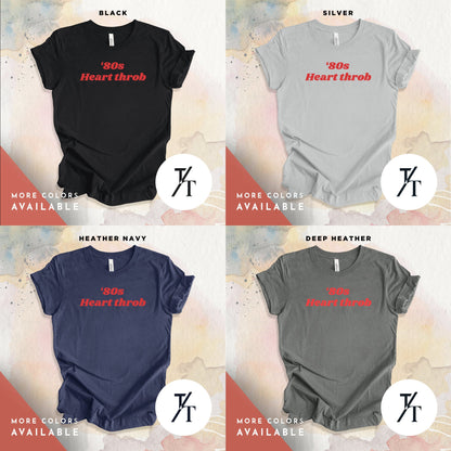 four different t - shirts with different font styles
